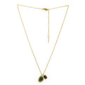 SOHIRA Dual Charm Gemstone Necklace | 18K Gold Plated