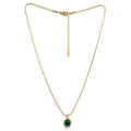 SOHIRA Green Gemstone Pendant Necklace| 18K Gold Plated