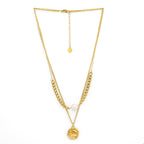Rose Pearl Double Layer Necklace | 18K Gold Plated | Anti Tarnish Jewellery