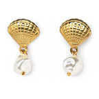 Shell Pearl Earring | 18K Gold Plated | Anti Tarnish Jewellery
