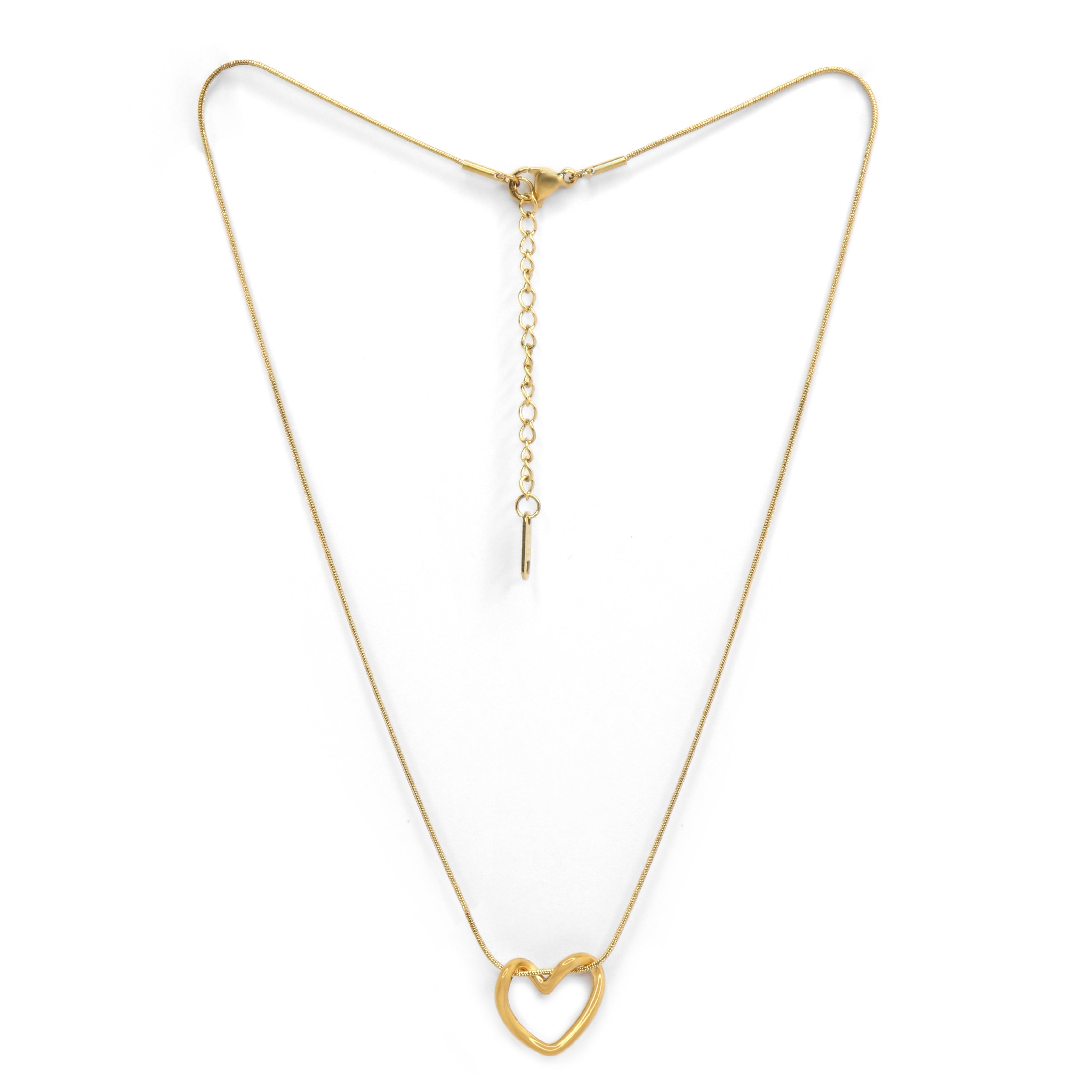 SOHIRA Hollow Love Necklace | 18K Gold Plated