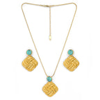 Turquoise Weave Necklace Set  | 18K Gold Plated  | Anti Tarnish Jewellery