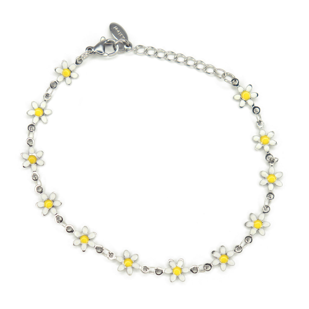 Yellow Bloom Bracelet | 18K White Gold Plated | Anti Tarnish Jewellery