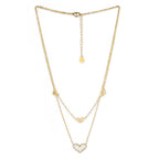 Heart Acrylic Double Layer Necklace | 18K Gold Plated