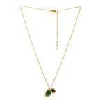 Dual Charm Gemstone Necklace | 18K Gold Plated | Anti Tarnish Jewellery