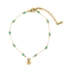 Marine Beads  Anklet | 18K Gold Plated | Anti Tarnish Jewellery