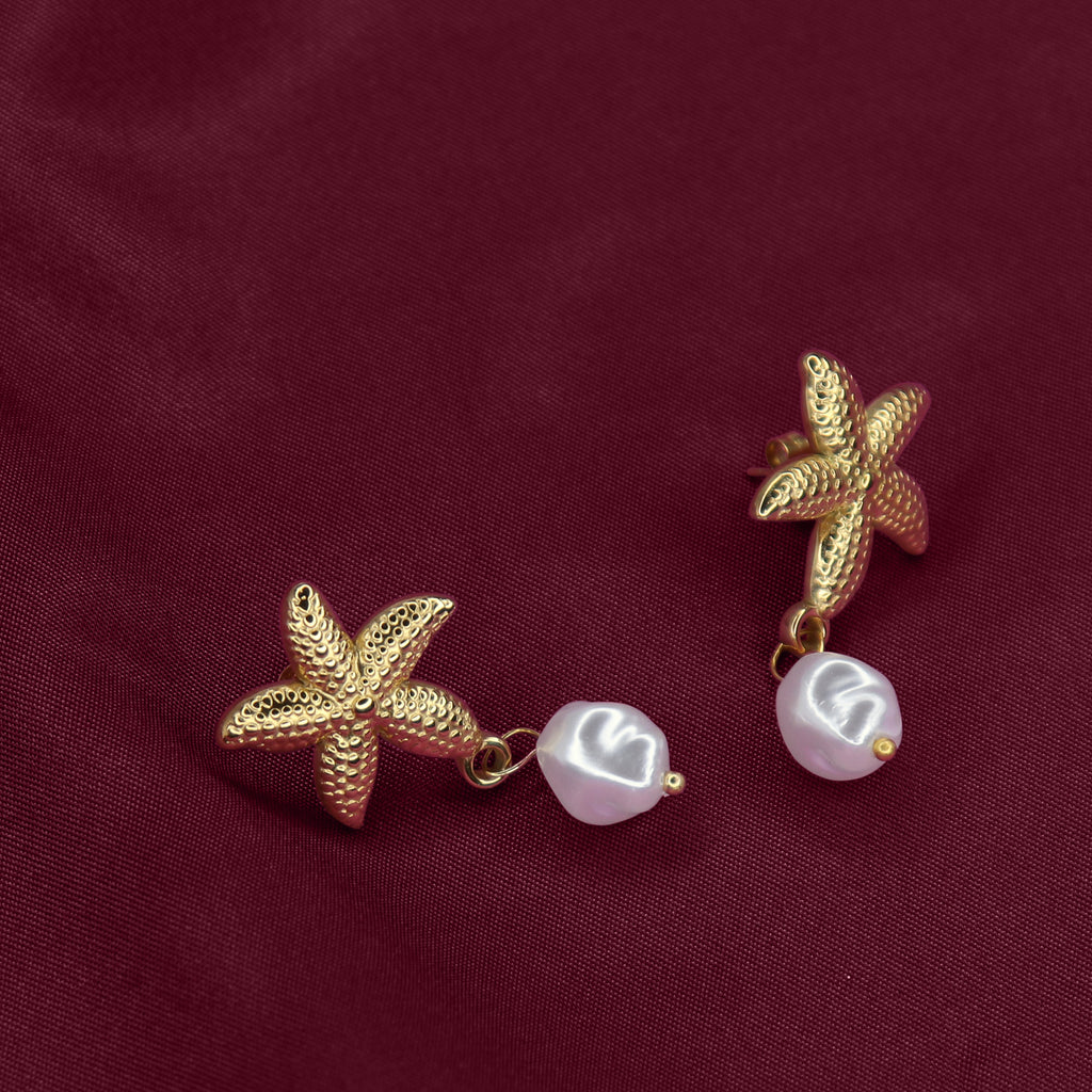 SOHIRA Astra Pearl Earring | 18K Gold Plated
