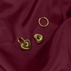 Heart Link Hoop| 18K Gold Plated | Anti Tarnish Jewellery