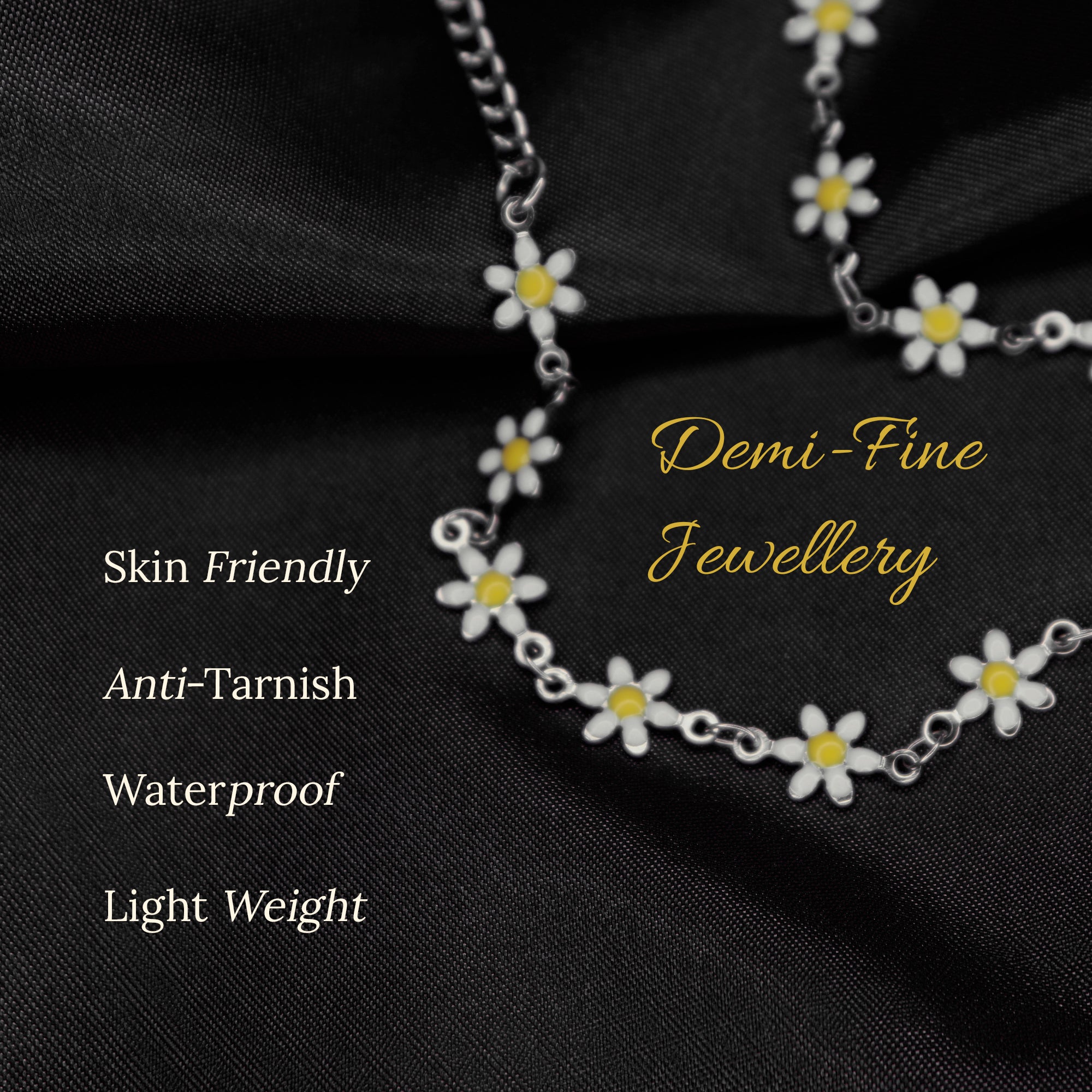 Yellow Bloom Bracelet | 18K White Gold Plated | Anti Tarnish Jewellery