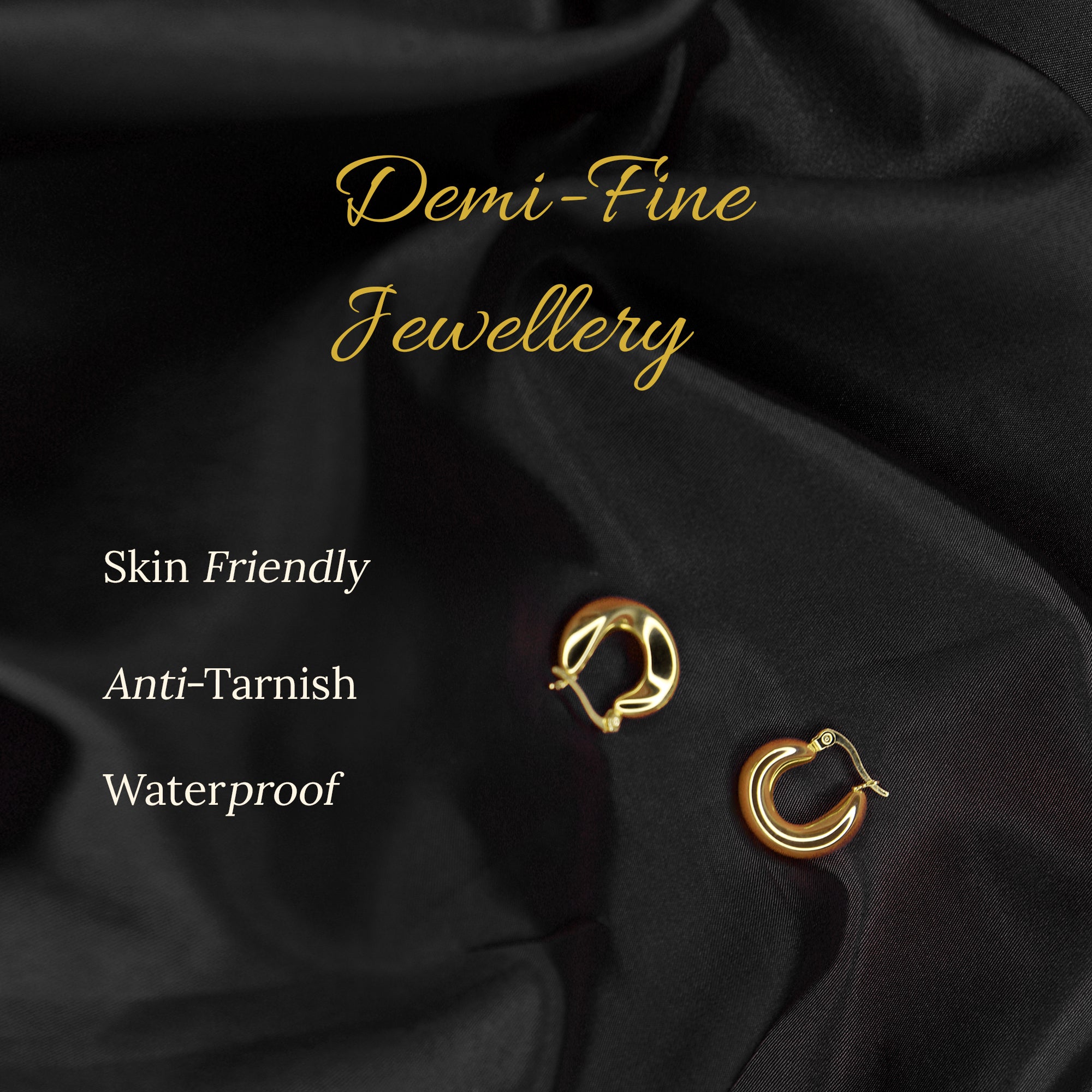 Elena Small Hoops | 18K Gold Plated | Anti Tarnish Jewellery