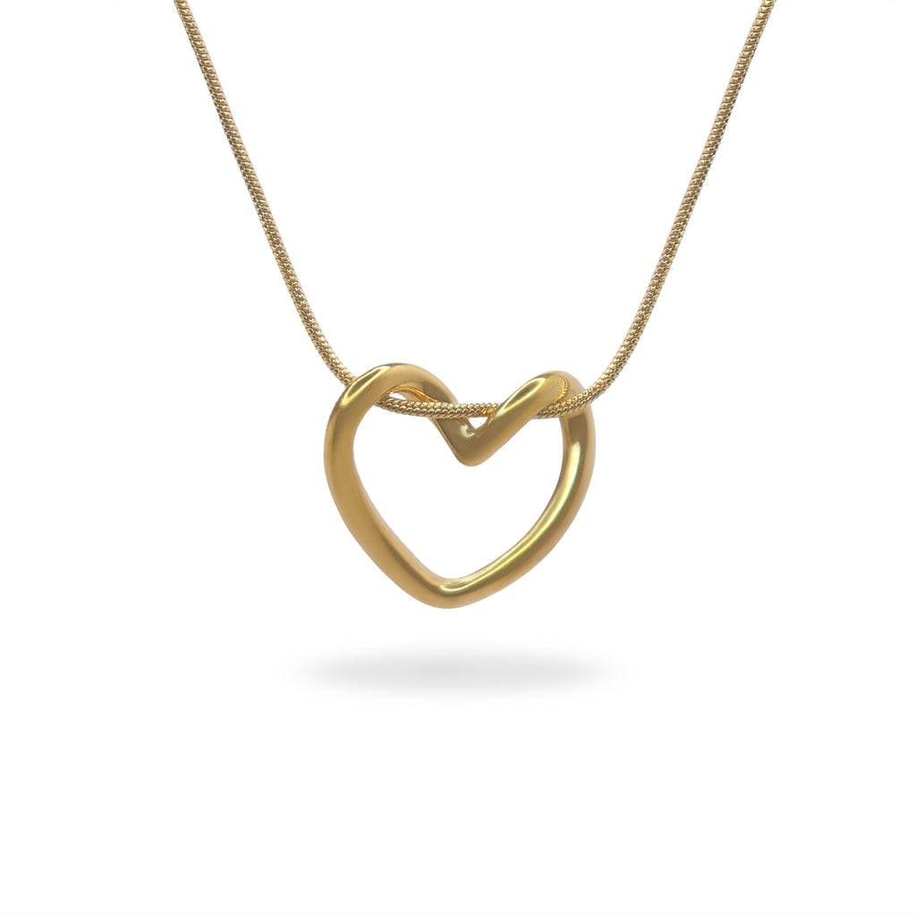 SOHIRA Hollow Love Necklace | 18K Gold Plated