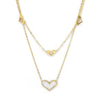 Heart Acrylic Double Layer Necklace | 18K Gold Plated