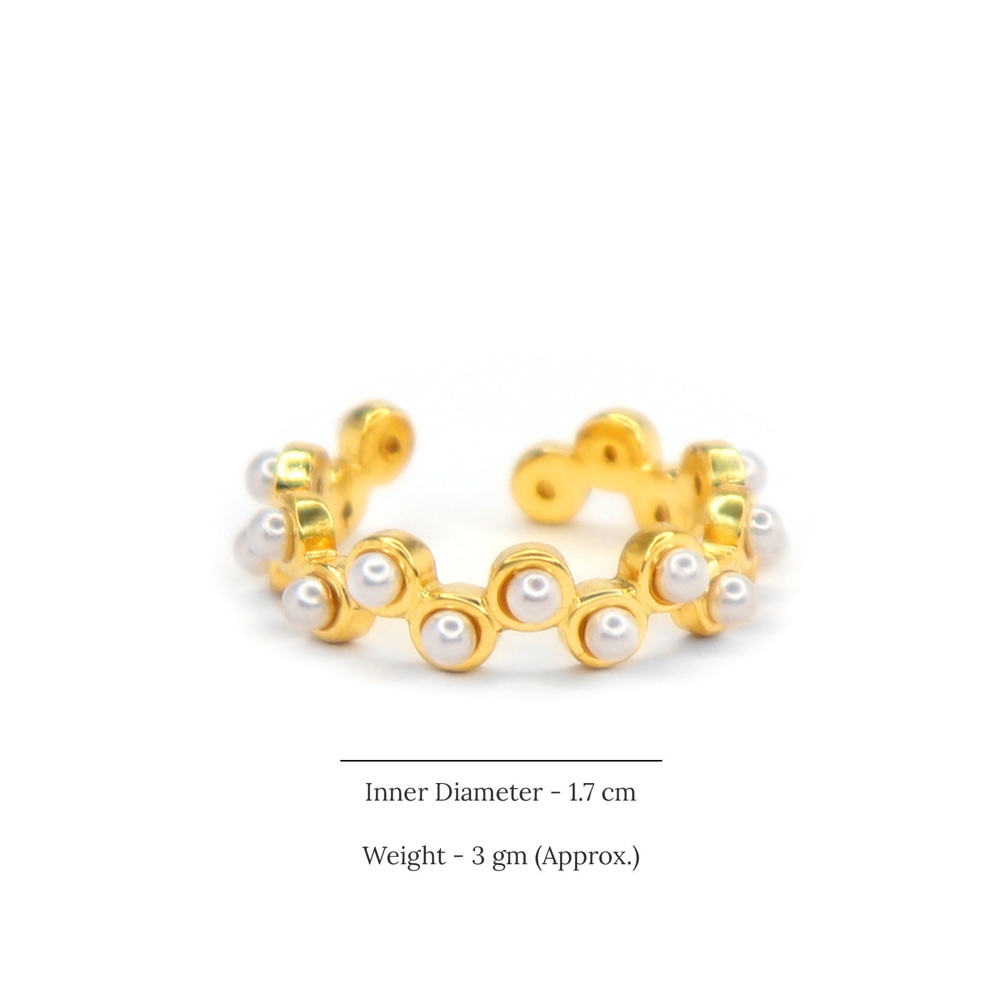 Banquet Pearl Ring | 18K Gold Plated | Anti Tarnish Jewellery