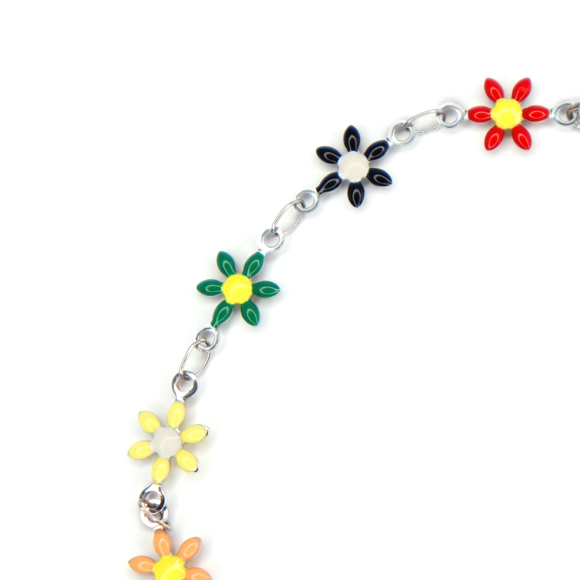 Rainbow Bloom Bracelet | 18K White Gold Plated | Anti Tarnish Jewellery