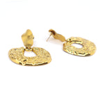 Pebbled Square Chunky Earring | 18K Gold Plated | Anti Tarnish Jewellery