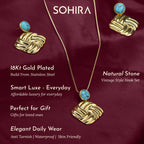 Turquoise Weave Necklace Set  | 18K Gold Plated  | Anti Tarnish Jewellery