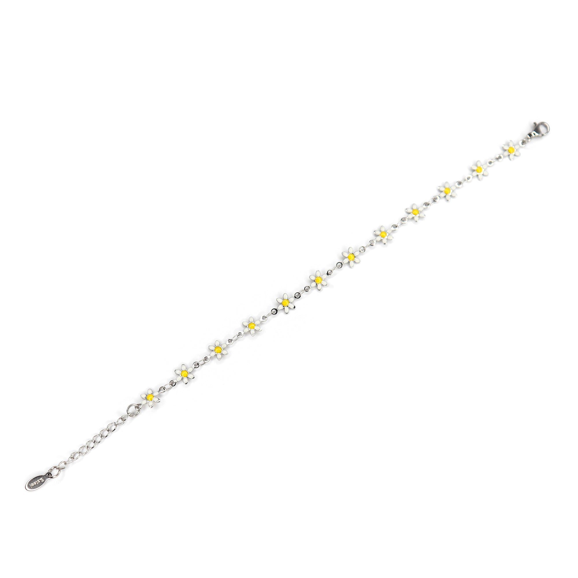 Yellow Bloom Bracelet | 18K White Gold Plated | Anti Tarnish Jewellery
