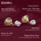 Shell Pearl Earring | 18K Gold Plated | Anti Tarnish Jewellery