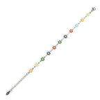 Rainbow Bloom Bracelet | 18K White Gold Plated | Anti Tarnish Jewellery