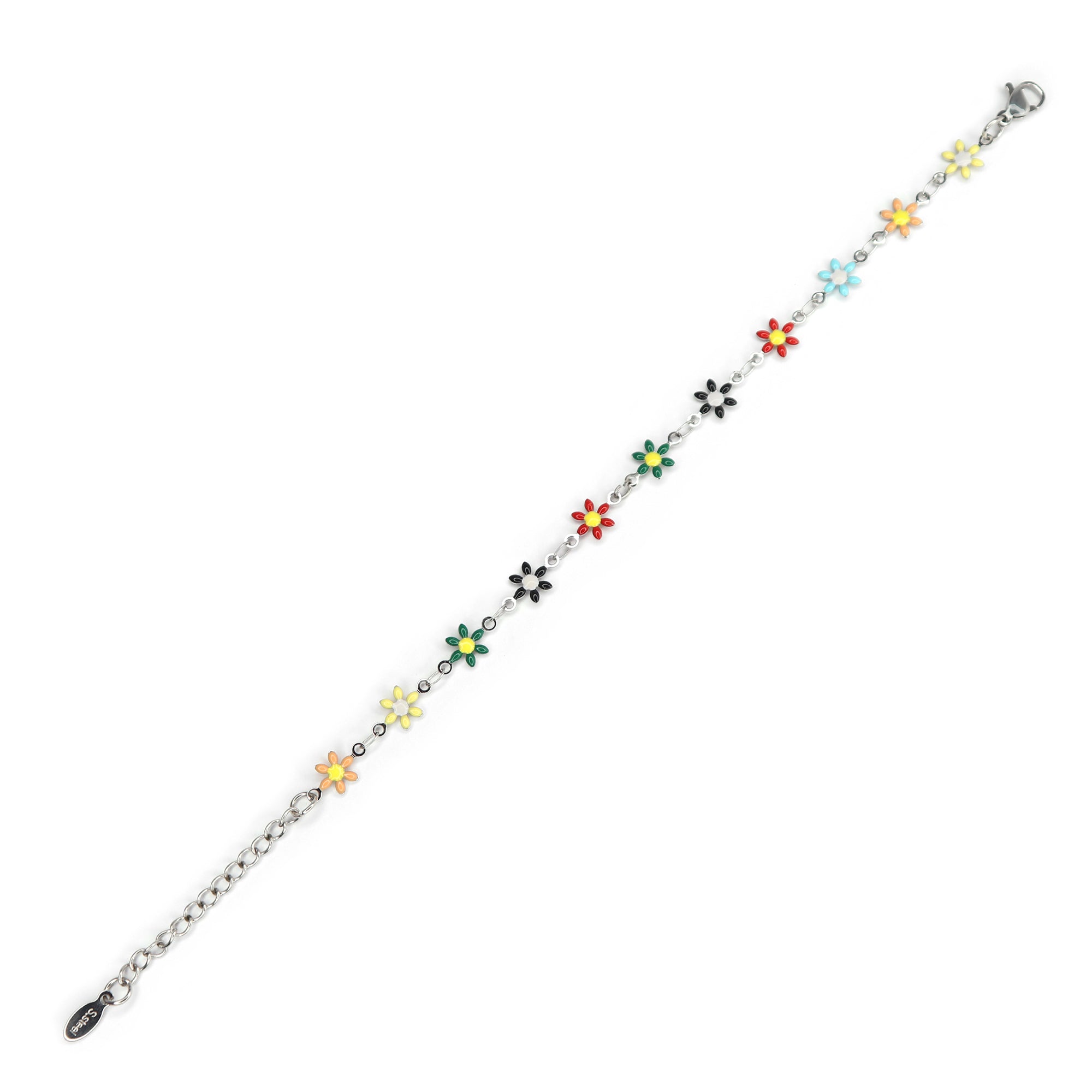 Rainbow Bloom Bracelet | 18K White Gold Plated | Anti Tarnish Jewellery