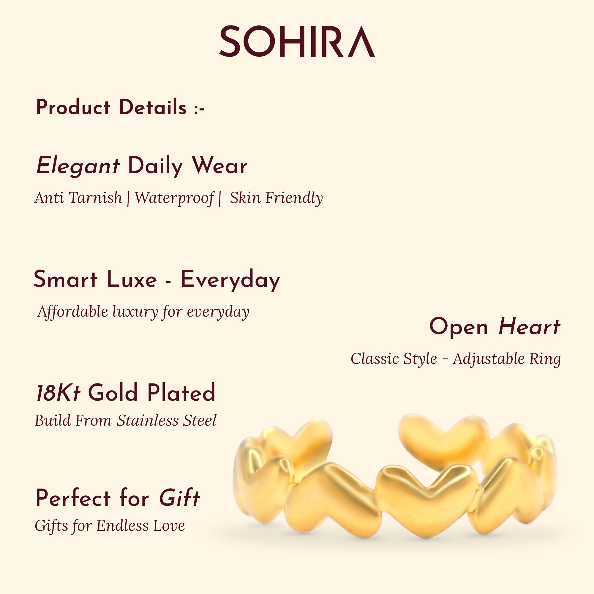 Endless Love Ring | 18K Gold Plated | Anti Tarnish Jewellery