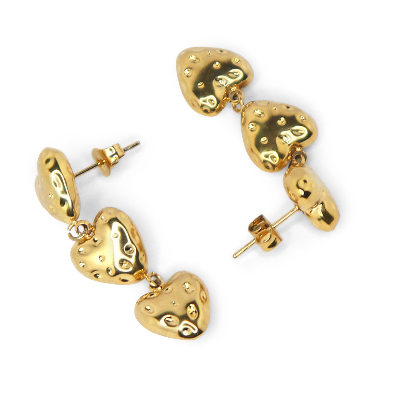 Lover's Trio Dangle Earring | 18K Gold Plated | Anti Tarnish Jewellery