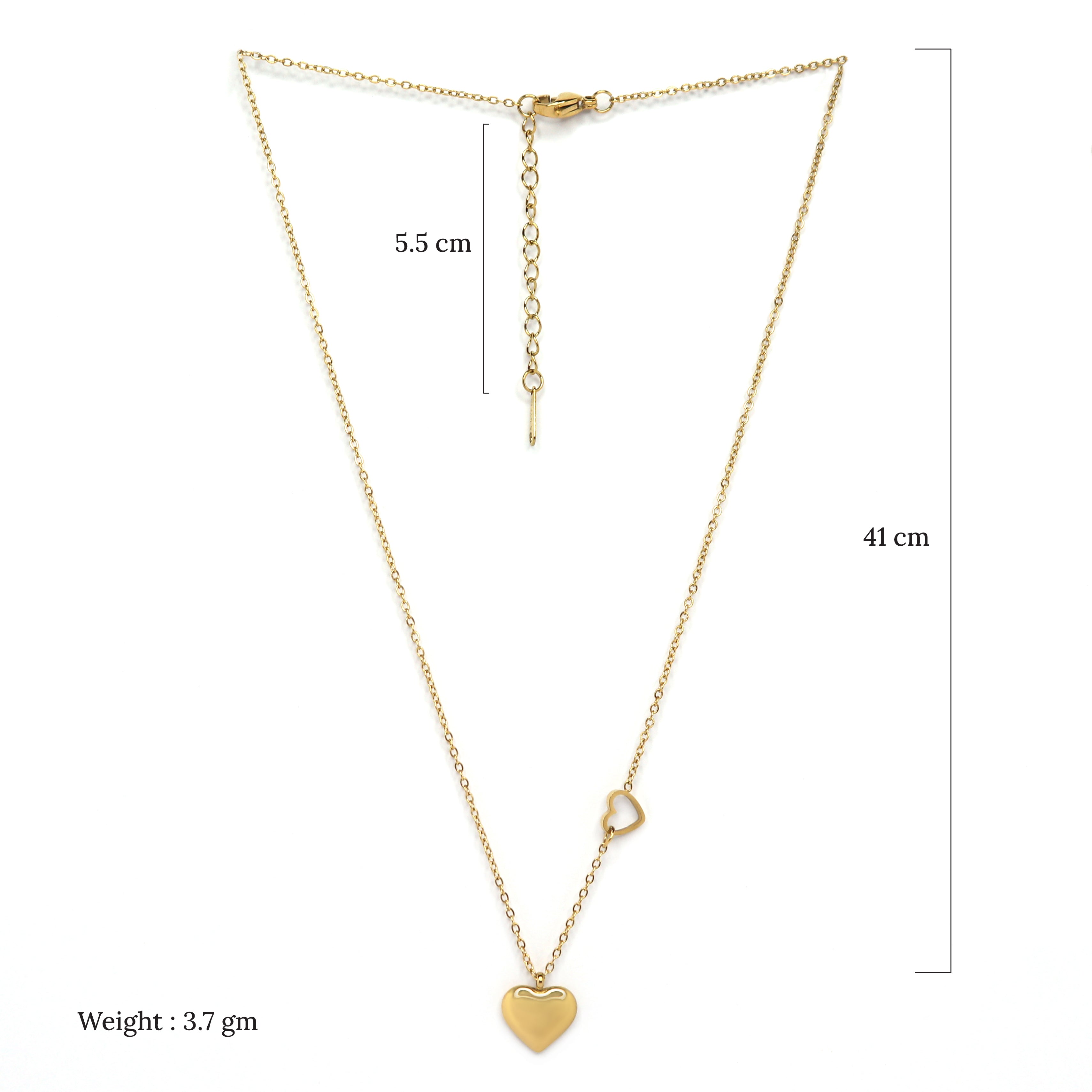 SOHIRA Lover’s Embrace Double Heart Necklace | 18K Gold Plated