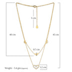 Heart Acrylic Double Layer Necklace | 18K Gold Plated