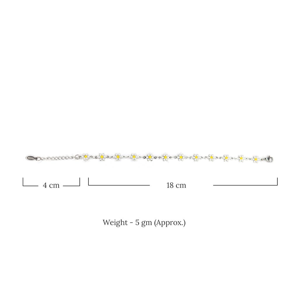 Yellow Bloom Bracelet | 18K White Gold Plated | Anti Tarnish Jewellery