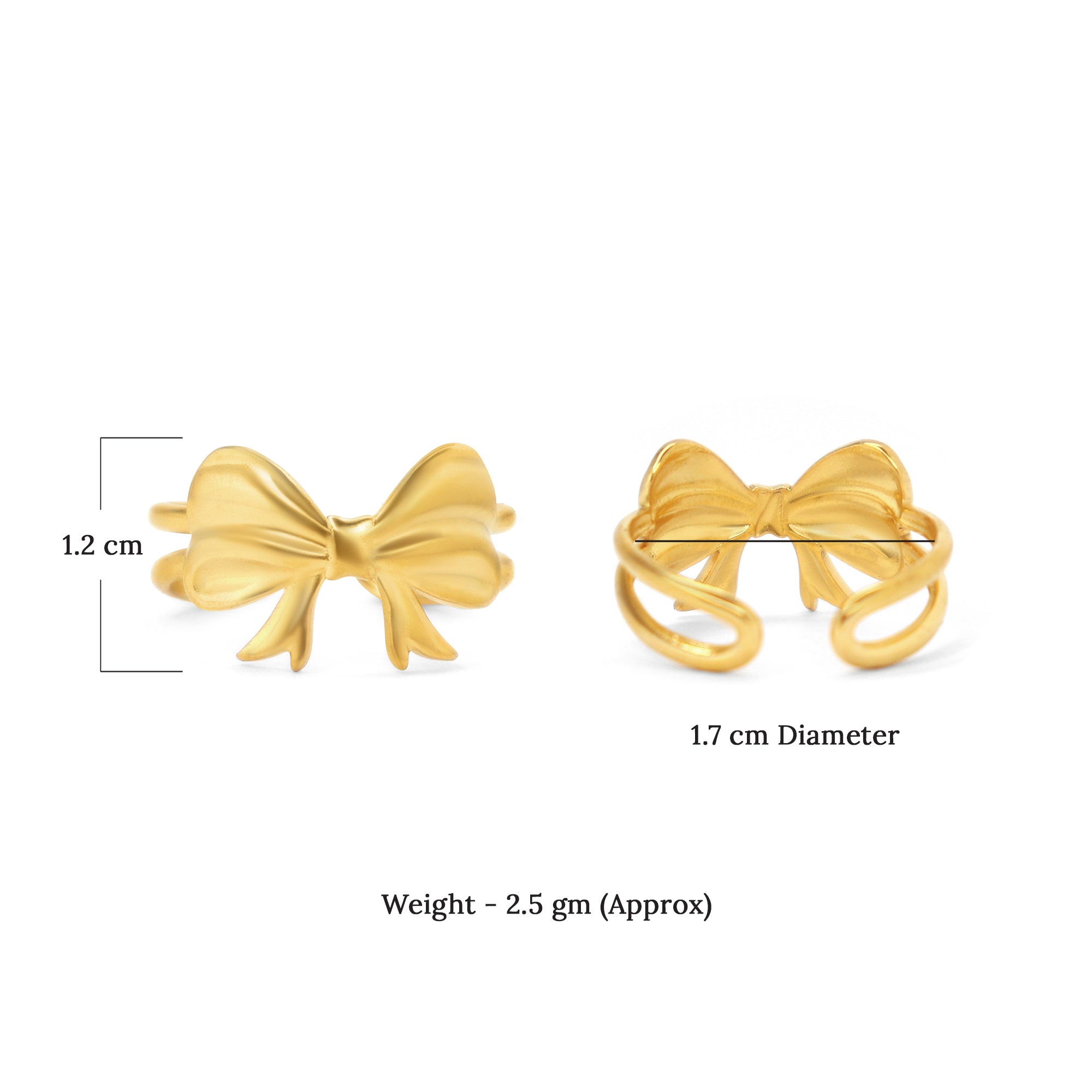 Golden Bow Ring | 18K Gold Plated | Anti Tarnish Jewellery