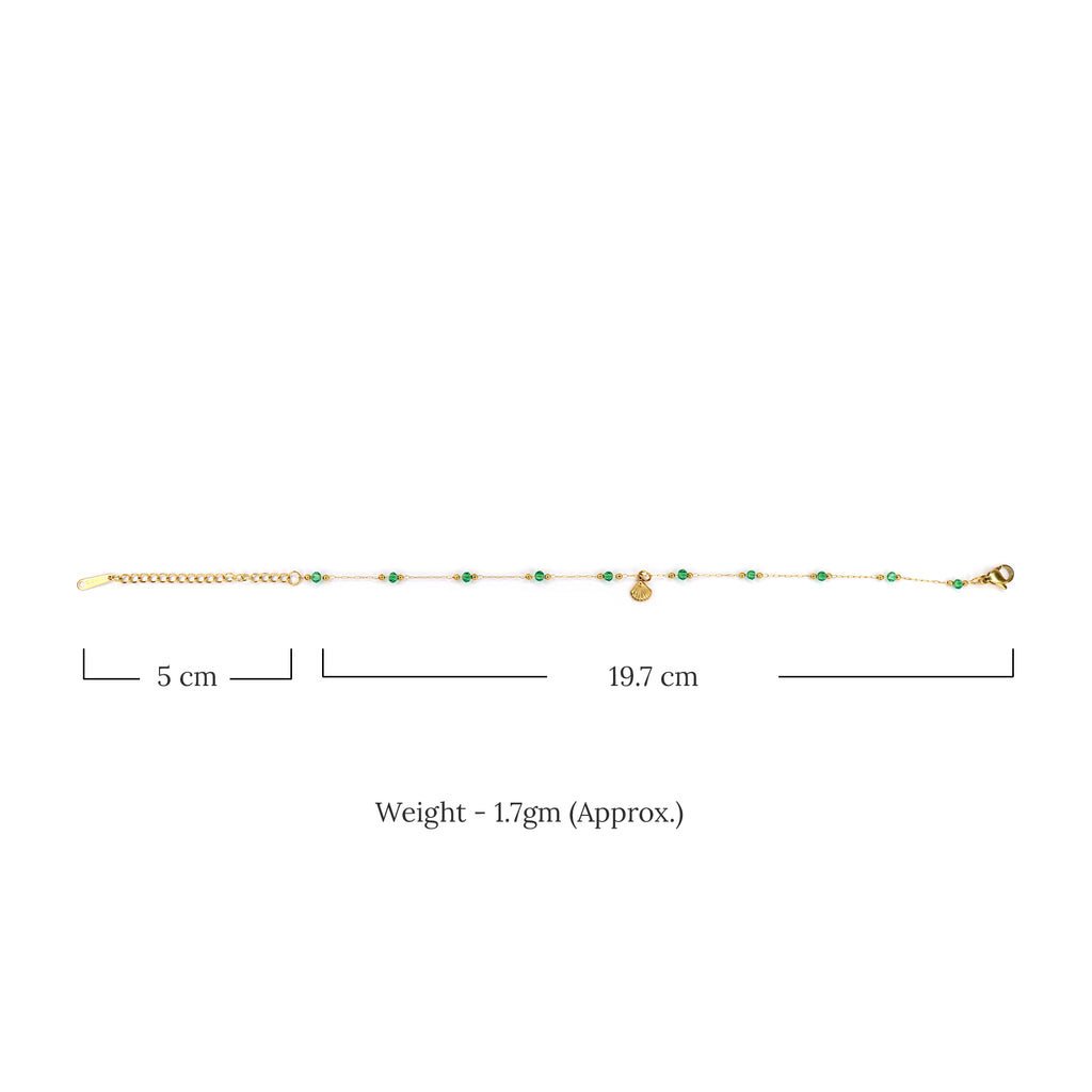 Marine Beads  Anklet | 18K Gold Plated | Anti Tarnish Jewellery