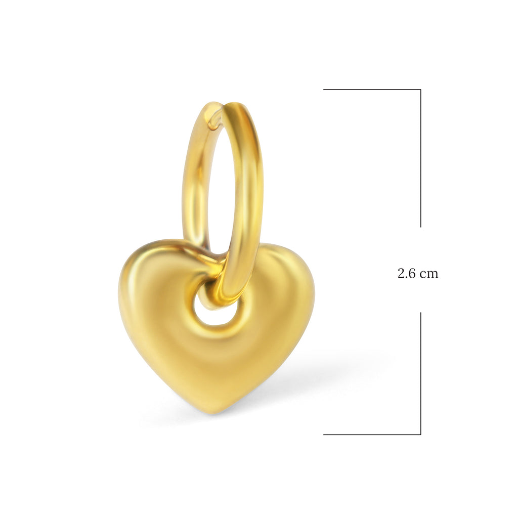 SOHIRA Heart Shift Hoop Earrings | 18K Gold Plated