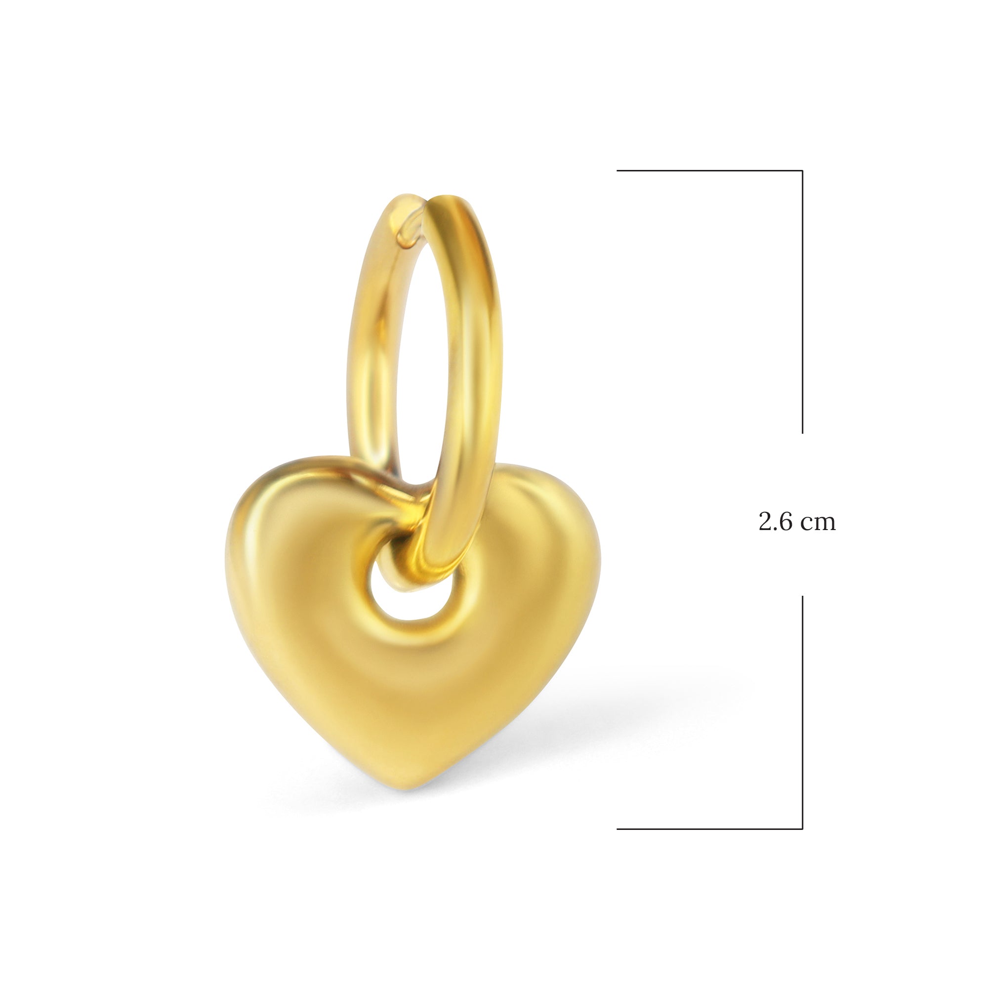 SOHIRA Heart Shift Hoop Earrings | 18K Gold Plated