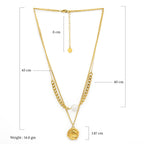 Rose Pearl Double Layer Necklace | 18K Gold Plated | Anti Tarnish Jewellery