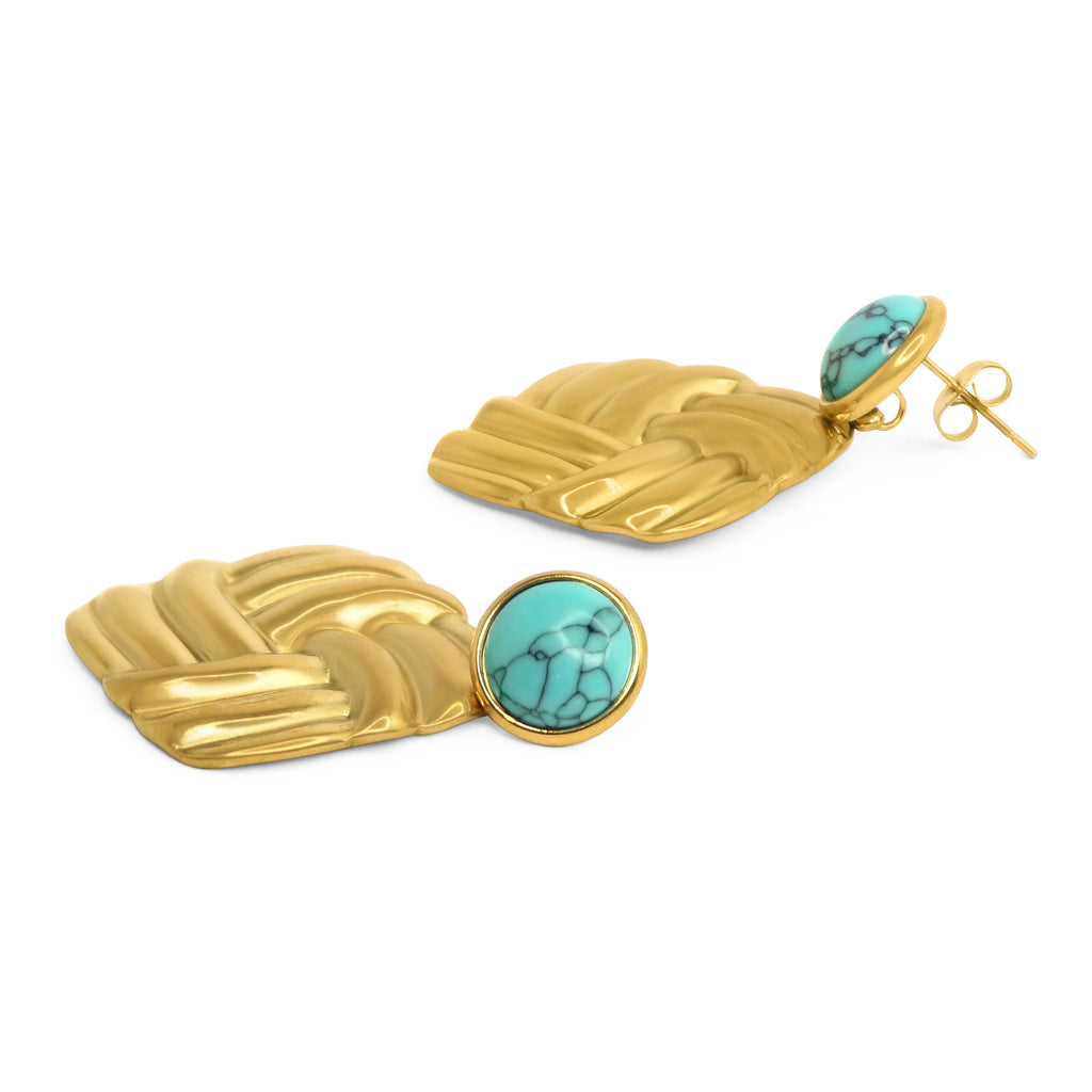 SOHIRA Turquoise Weave Necklace Set