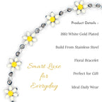 Yellow Bloom Bracelet | 18K White Gold Plated | Anti Tarnish Jewellery