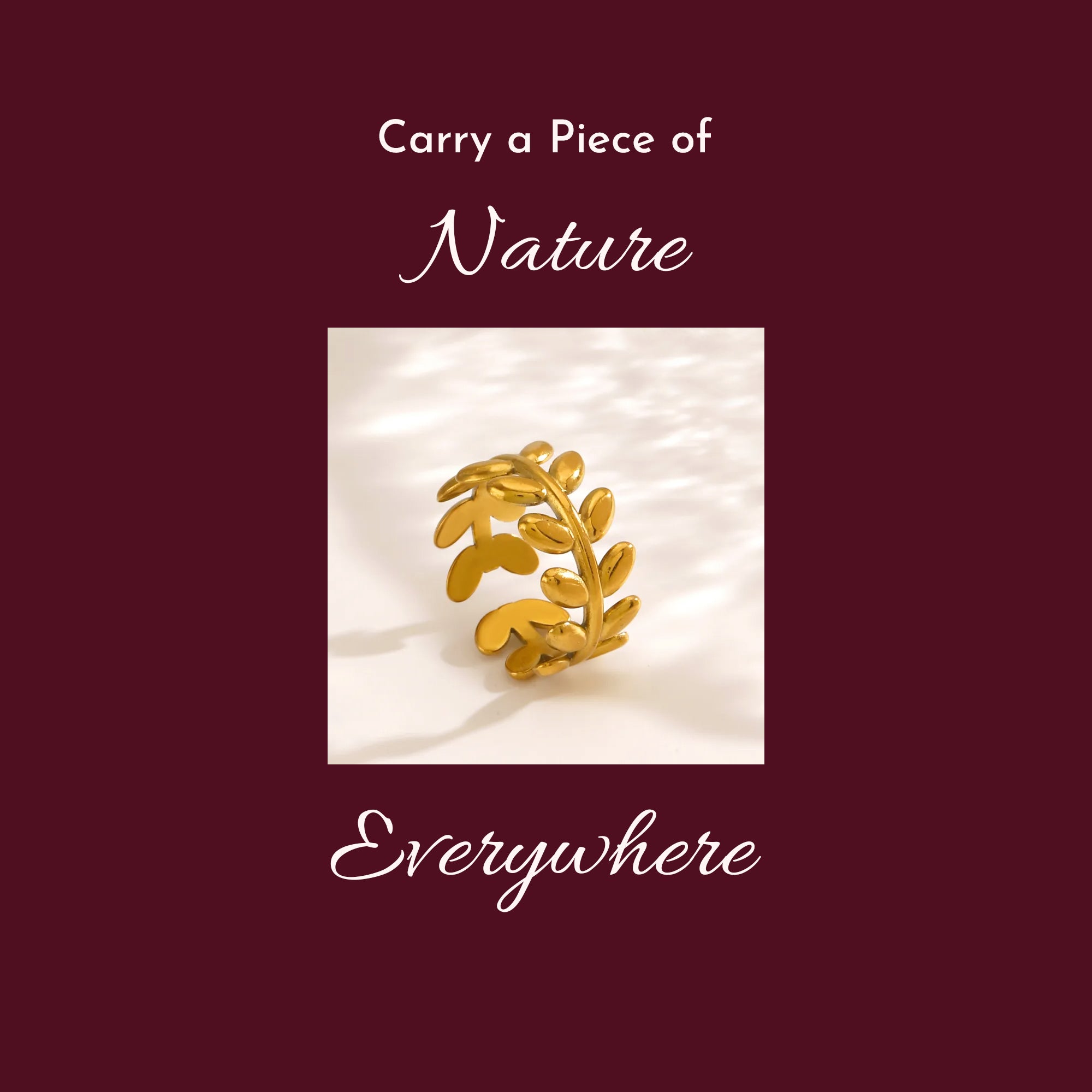 Leaflet Ring | 18K Gold Plated | Anti Tarnish Jewellery