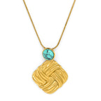 Turquoise Weave Necklace Set  | 18K Gold Plated  | Anti Tarnish Jewellery