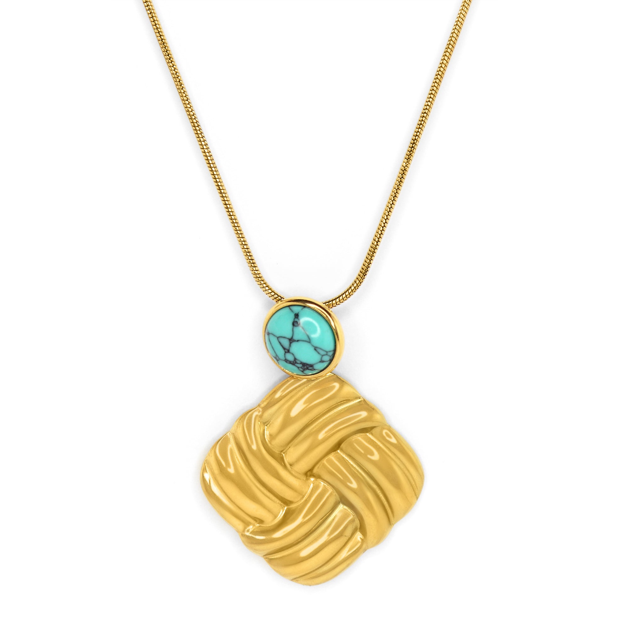 Turquoise Weave Necklace Set  | 18K Gold Plated  | Anti Tarnish Jewellery