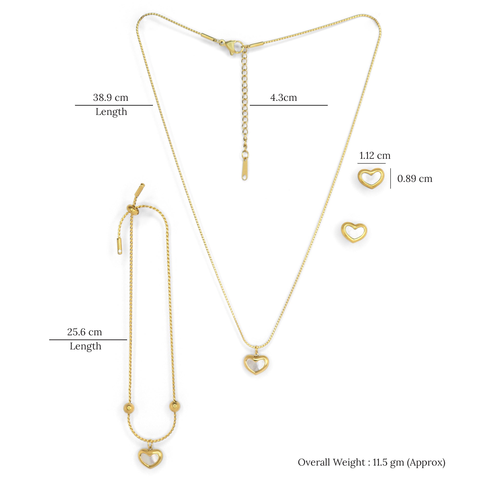 SOHIRA Infinite Love Necklace Set | 18K Gold Plated
