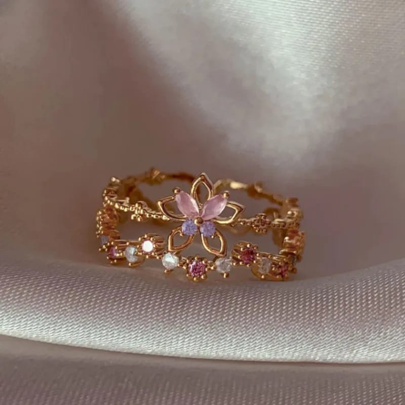 Adore Copper Zircon Ring | 18K Gold Plated