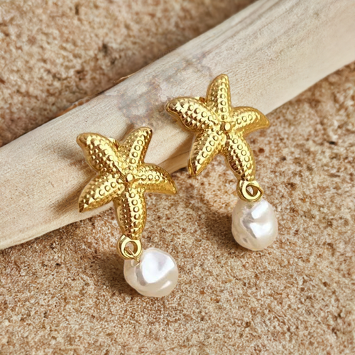 Astra Pearl Earring | 18K Gold Plated