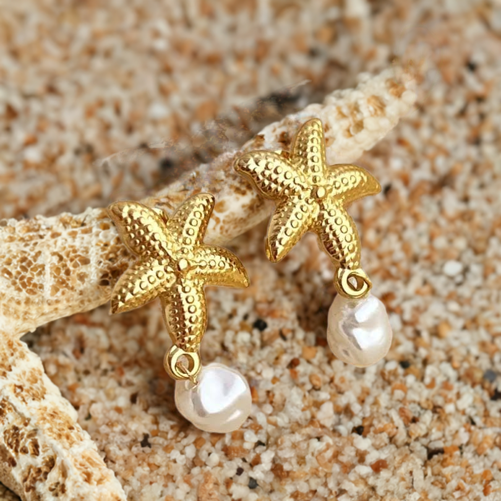 Astra Pearl Earring | 18K Gold Plated