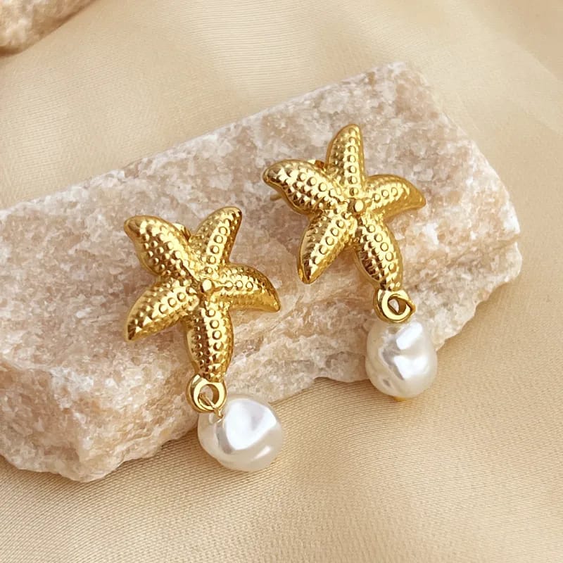 Astra Pearl Earring | 18K Gold Plated