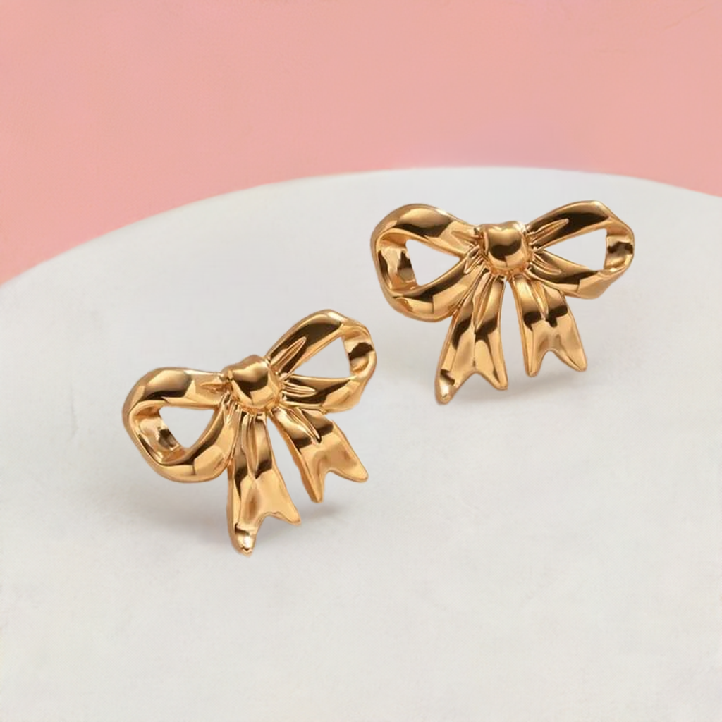 Bow Charm Earring Large | 18K Gold Plated
