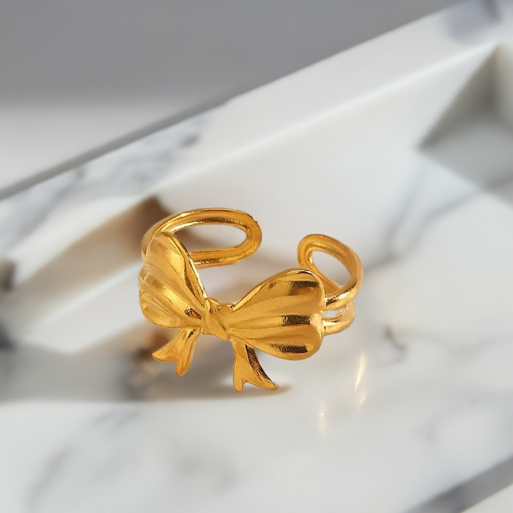Golden Bow Ring | 18K Gold Plated