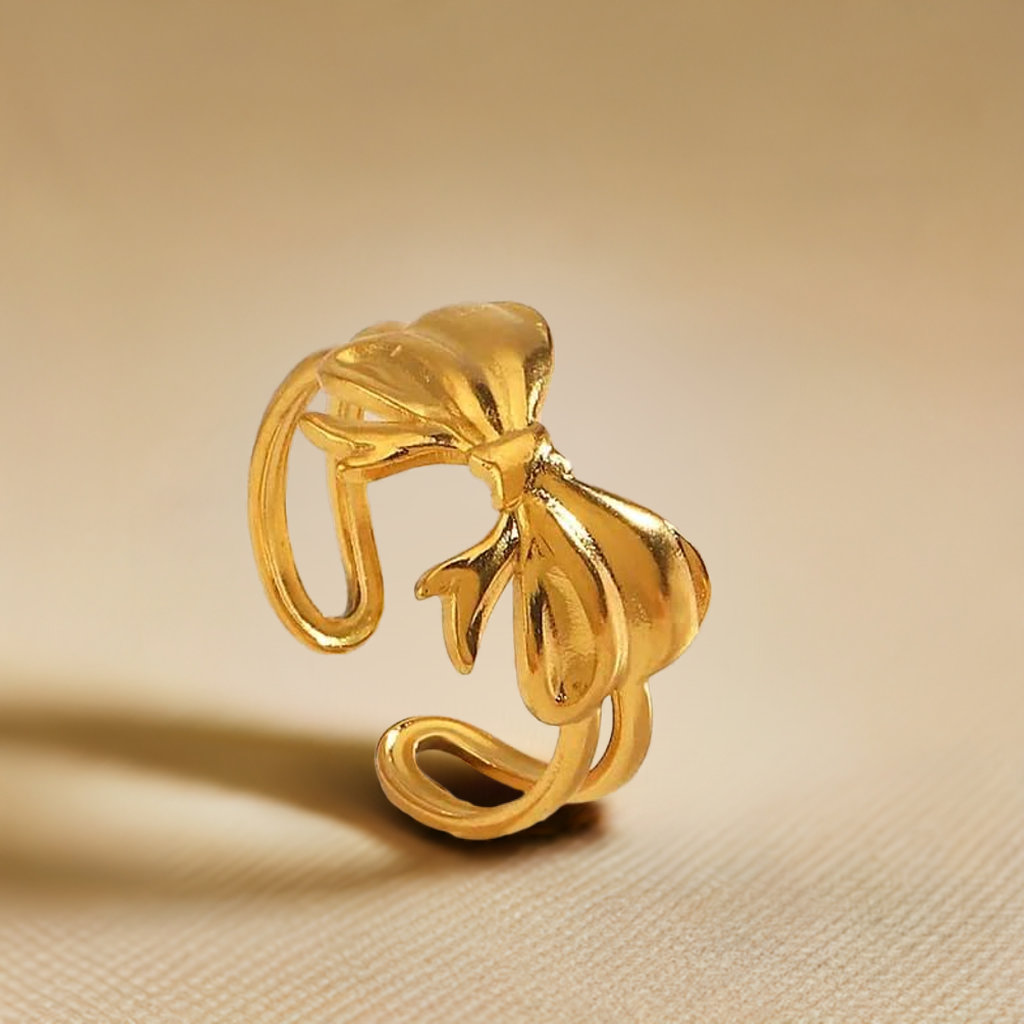 Golden Bow Ring | 18K Gold Plated