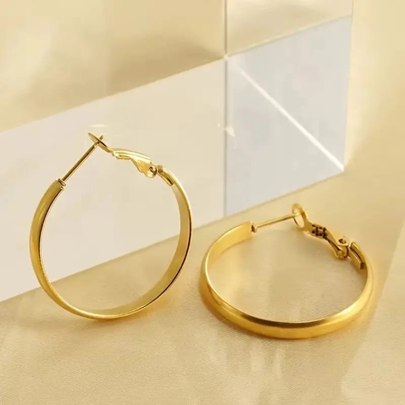 Luxe Circle Large  Hoop | 18K Gold Plated