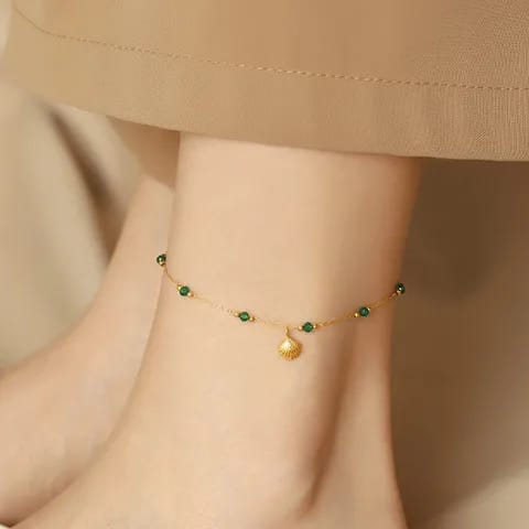 Marine Beads  Anklet | 18K Gold Plated
